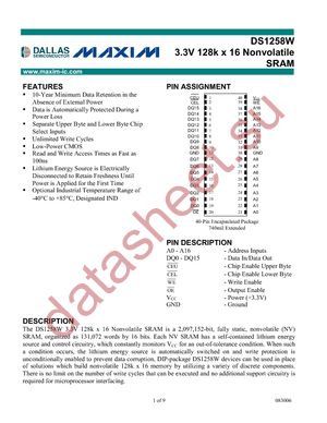 DS1258W-100 datasheet  